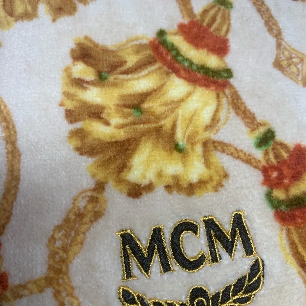 MCM Cream and Gold Hand and Face Towel Set